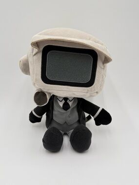 Skibidi Toilet TV Man Plush Bonkers Toys 2024 Gray Black Stuffed Character
